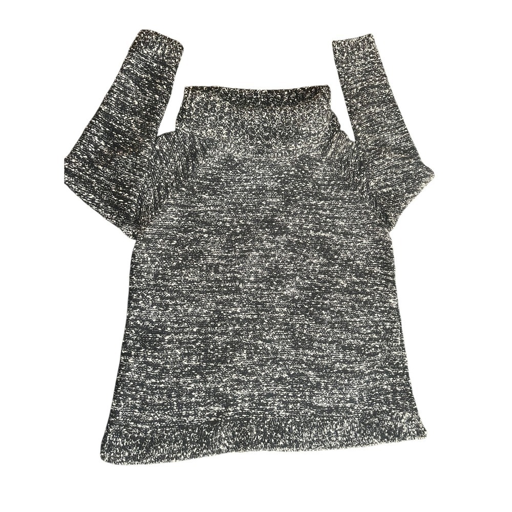 Hampshire Studio Womens Black White Marled Turtleneck Sweater Size Large (1086)